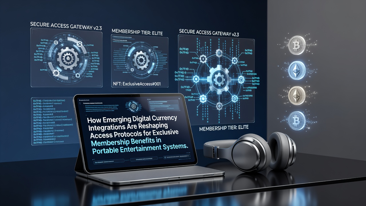 Digital currency integration in portable entertainment devices showing blockchain access protocols