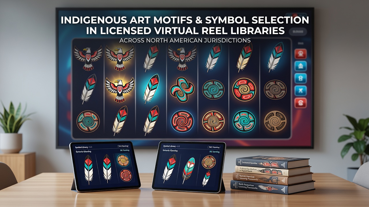 Indigenous art motifs integrated into virtual reel symbols for licensed gaming platforms