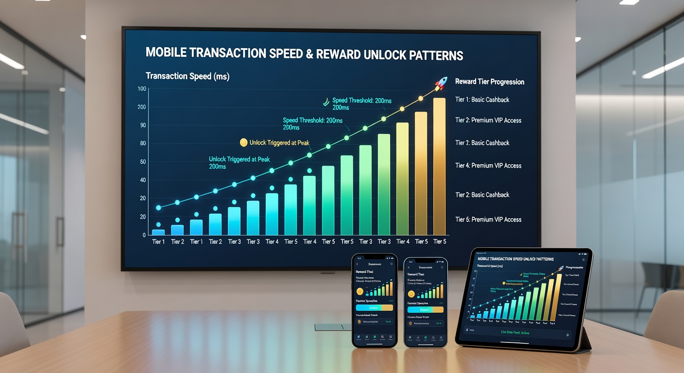 Data visualization charts illustrating transaction speed impacts on reward unlock timelines in mobile live table gaming