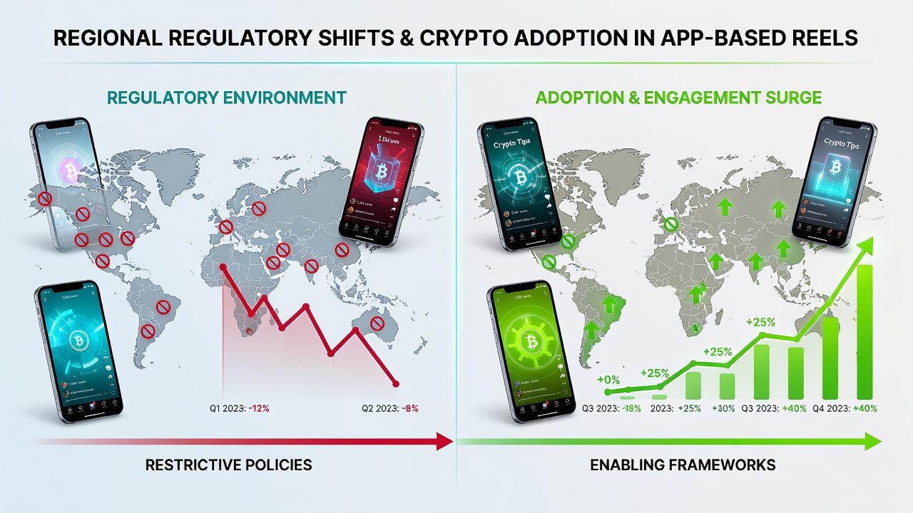 Effects of regulatory changes on crypto usage in app-based reel libraries