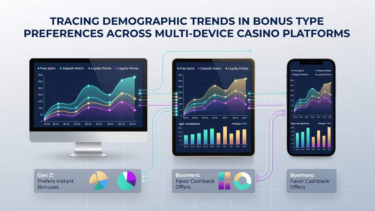 Demographic analysis of bonus preferences on multi-device casino platforms showing mobile and desktop usage patterns